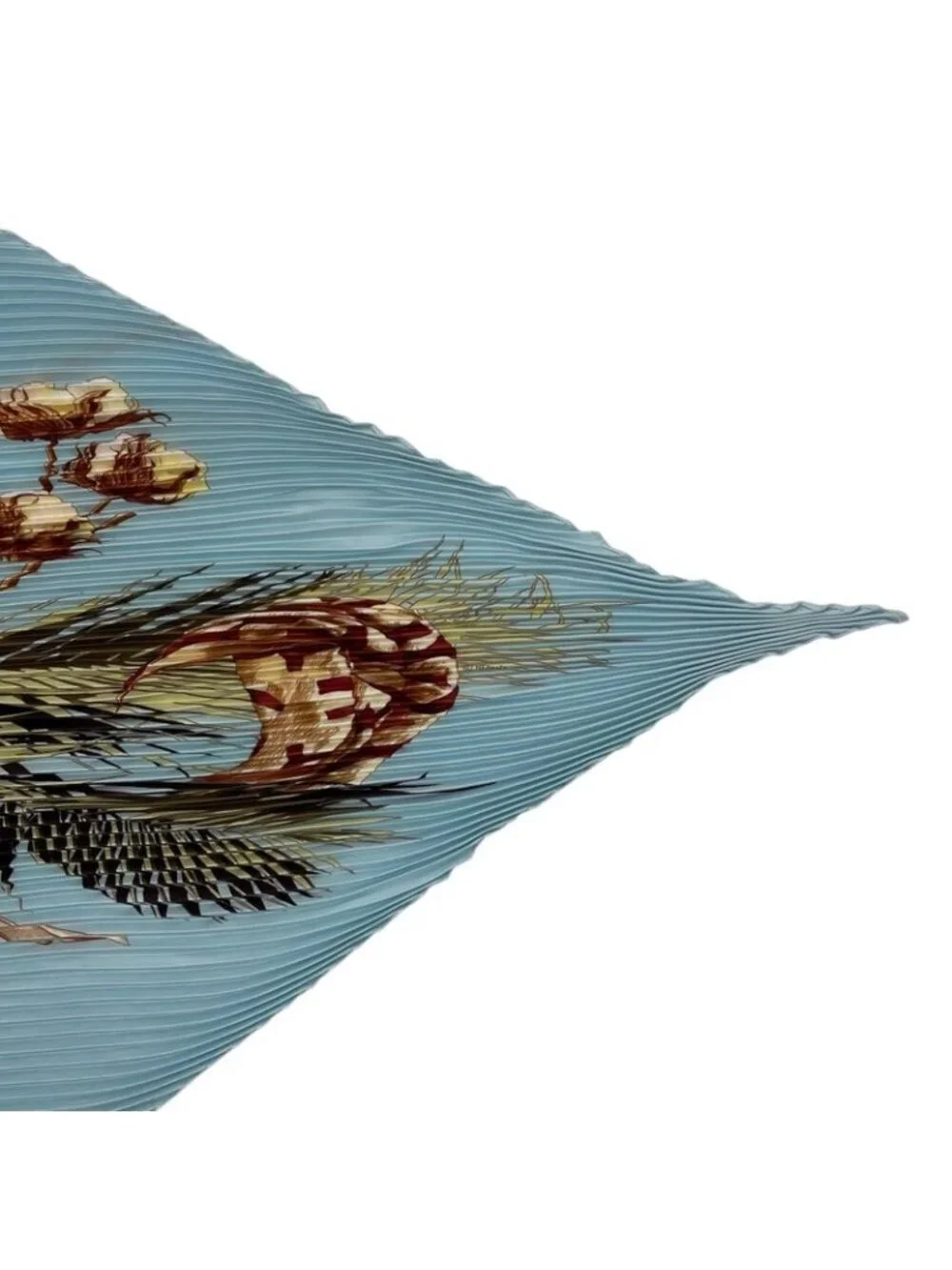 Hermes Scarf Pleated Turbans Des Reines Queen's Turban Blue - Picture 5 of 6